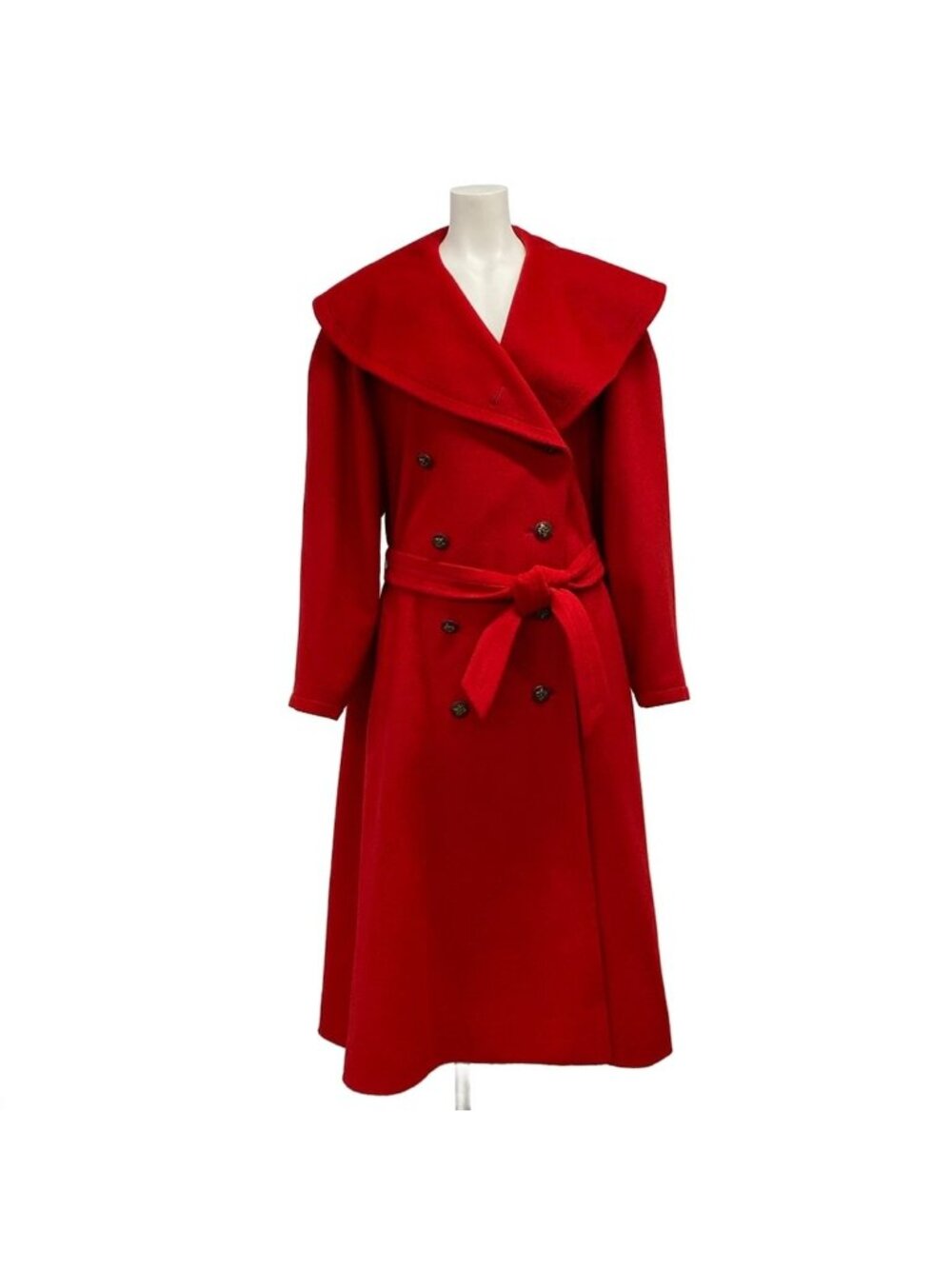 Hermes Coat L Red Long Sleeve Winter Wool 44